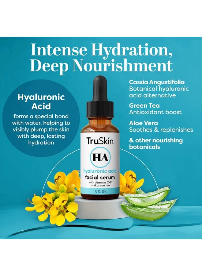 TruSkin Hyaluronic Acid Serum for Face + 7 Ultra Hydrating Ingredients – Best Face Serum for Moisturizing, Visibly Plumping Skin & Smoothing the Look of Fine Lines, 1 fl oz - Image 2