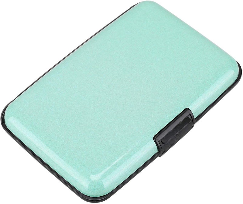 ELFISH Mini RFID Aluminum Wallet Credit Cards Holder Business Card Case Metal ID Case for Men Women (Light blue) - Image 4