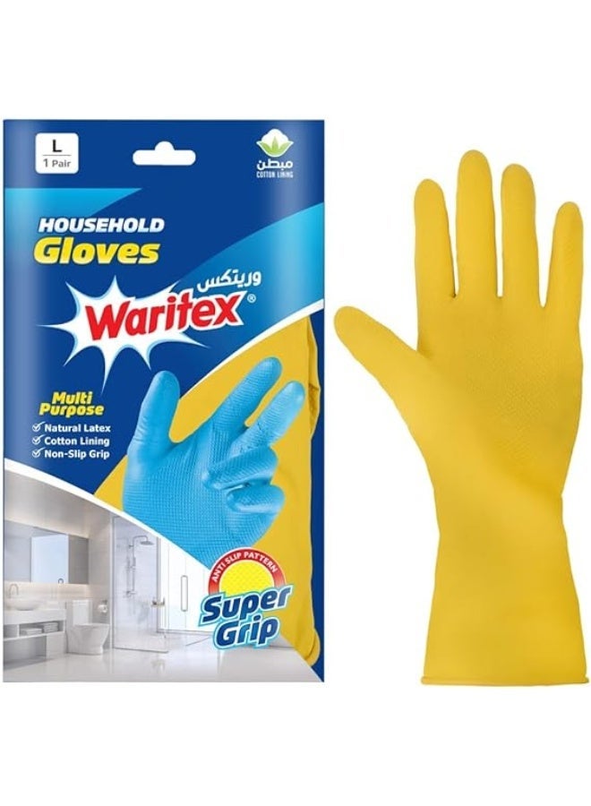 Waritex Heavy Duty Cotton-Lined Household Gloves - Large (L) - Assorted Colors - Image 3