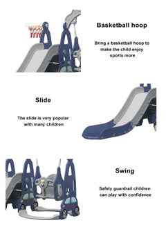 JSAITOYS 3 In 1 Plastic Children Toys Baby Indoor Kids Slide And Swing For Home  - Image 2