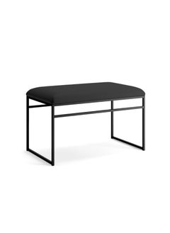 INDIDECOR INDIDECOR 64100 Hallway Bench Entryway Bench for Home and Office Black Faux Leather Cushion Black Metal Frame Suitable for Living RoomBedroomOffice 100 cm x 46 cm x 39 cm 