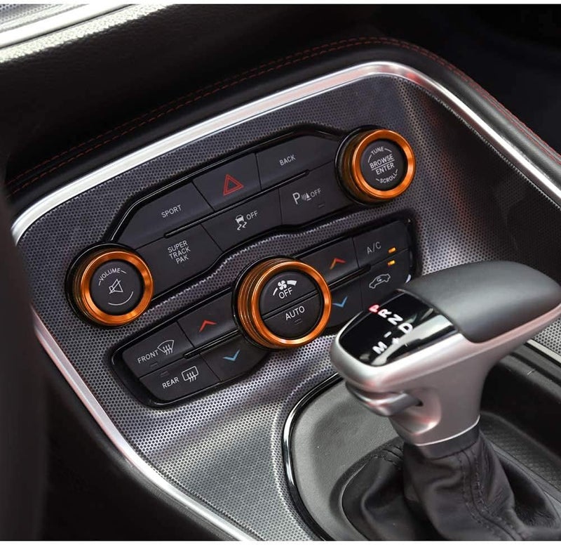Keptrim for Challenger Charger Chrysler AC Knobs Air Conditioner Switch Button for 2015-2020 Dodge Challenger Charger Chrysler 300, Orange Aluminum, 3pcs - Image 3