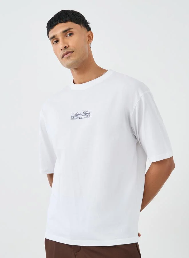 Styli Styli Graphic Print Crew Neck Oversize T-Shirt