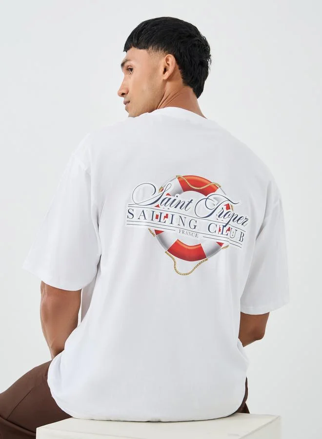 Styli Styli Graphic Print Crew Neck Oversize T-Shirt