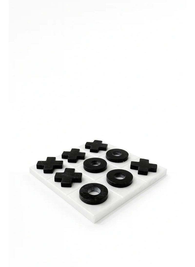 كارارا كولتيكتون ماربلى تيك تاك تو جام ست ويت بلاك هاندماد ماربلى بريميوم حميز ديكور - Image 1