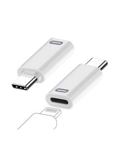 AreMe 2 Pack USB-C Male to Lightning Female Adapter  USB Type C to Lightning Connector for iPhone 15/15 Plus/15 Pro/15 Pro Max iPad Air Support PD Fast Charging and Data Transfer  White