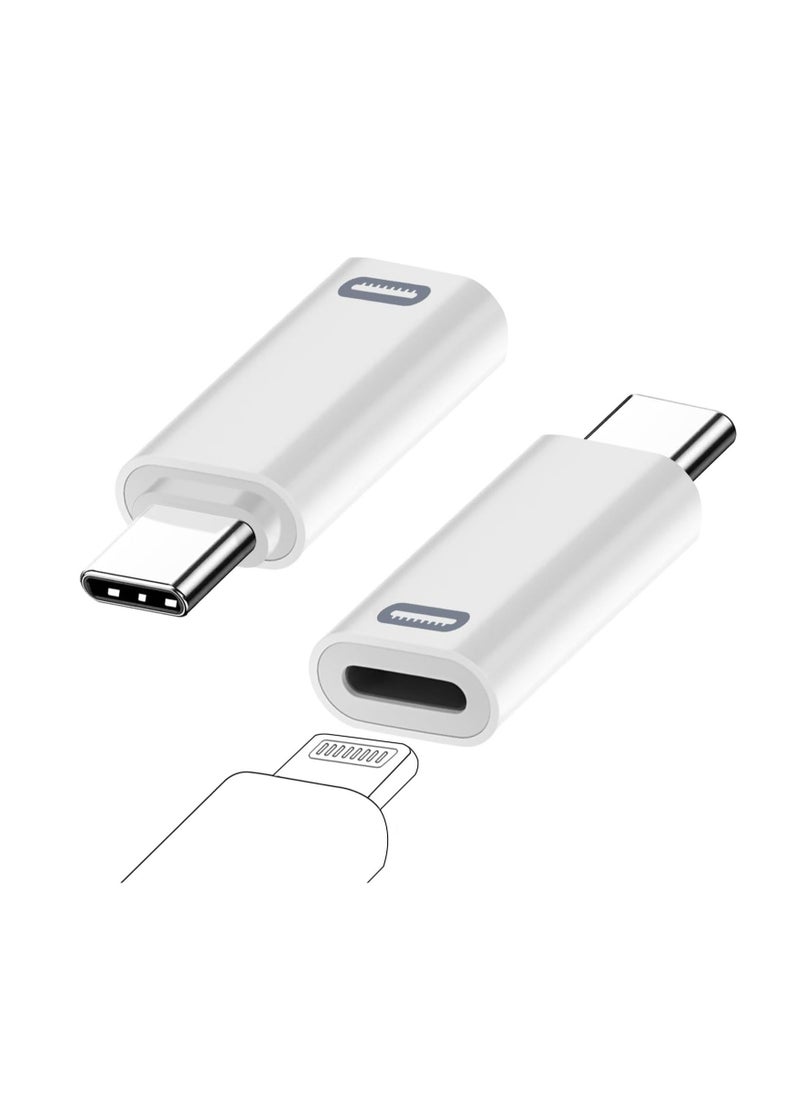 SYOSI - AreMe 2 Pack USB-C Male to Lightning Female Adapter  USB Type C to Lightning Connector for iPhone 15/15 Plus/15 Pro/15 Pro Max iPad Air Support PD Fast Charging and Data Transfer  White - Image 1