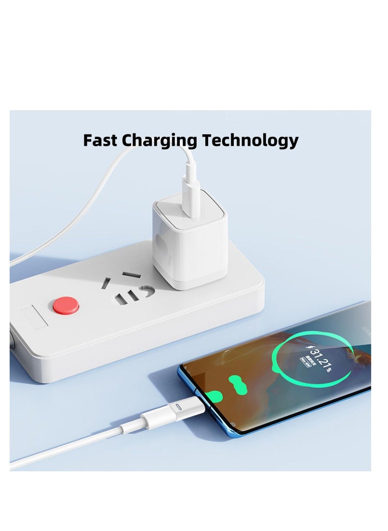 SYOSI - AreMe 2 Pack USB-C Male to Lightning Female Adapter  USB Type C to Lightning Connector for iPhone 15/15 Plus/15 Pro/15 Pro Max iPad Air Support PD Fast Charging and Data Transfer  White - Image 1
