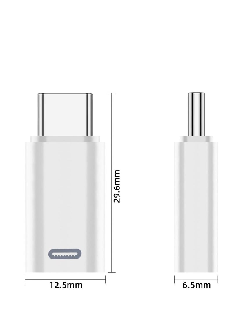 SYOSI - AreMe 2 Pack USB-C Male to Lightning Female Adapter  USB Type C to Lightning Connector for iPhone 15/15 Plus/15 Pro/15 Pro Max iPad Air Support PD Fast Charging and Data Transfer  White - Image 1