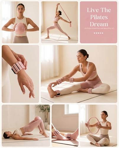Prince Distribution Pilates Equipment Kit for Home Workout, 16 pcs Pilates Kit With Weights for Women, Pilates Ring Set, Pilates Ball Accessories Kit, Grip Socks, Home Pilates Workout Kit, Pilates Set Equipment - Image 2