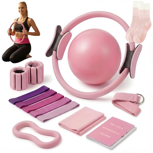 Prince Distribution Pilates Equipment Kit for Home Workout, 16 pcs Pilates Kit With Weights for Women, Pilates Ring Set, Pilates Ball Accessories Kit, Grip Socks, Home Pilates Workout Kit, Pilates Set Equipment - Image 1