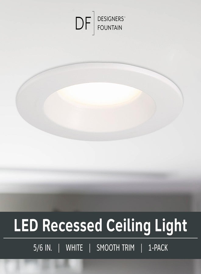 ديزاينرز فاونتن مصباح سقف LED غائر من تصميم ديزاينرز فاونتن، مقاس 5/6 بوصة، هيكل معدني بخمسة ألوان، قابل للتعتيم، 1000 لومن، 2700 كلفن/3000 كلفن/3500 كلفن/4000 كلفن/5000 كلفن، إطار أبيض، EVL61091T50WH - Image 2