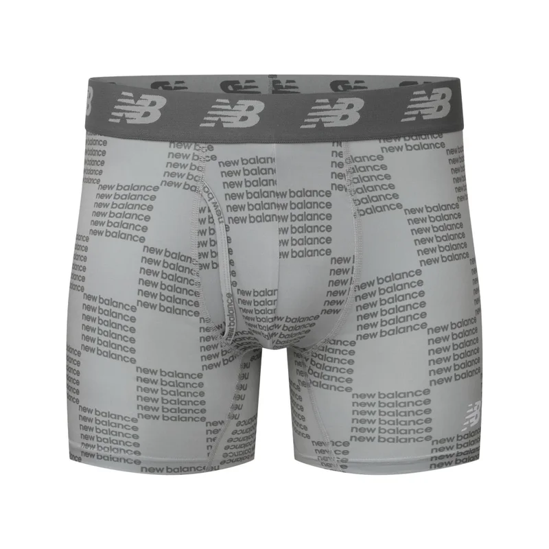 نيو بالانس Men's Premium 6 Inch Boxer Brief with Fly 3 Pack