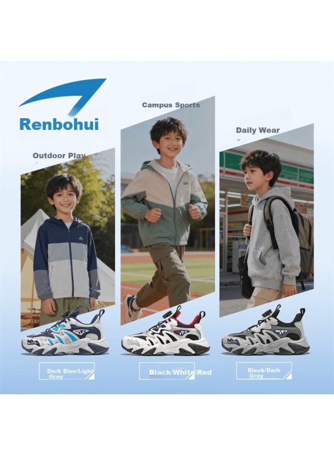 7-pe Boys' Sports Shoes Mesh Breathable Children's Shoes  Spring New Youth Casual Running Shoes For Older Kids - Image 3