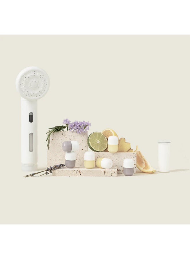 شفت طقم فلتر دش للاستحمام مع ٤ فلاتر تنقية و٦ كبسولات معطرة طبيعية يزيل الكلور والصدأ ويحافظ على رطوبة البشرة وحيوية الشعر سهل التركيب وآمن للأطفال والبشرة الحساسة - Image 1