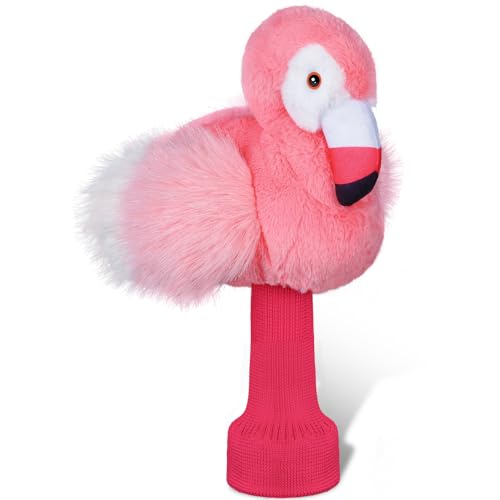 mytag Pink Flamingo Driver Headcover Funny Golf Headcover Plush Cushioning Protect Long Sock Cover Club Shaft - Image 3