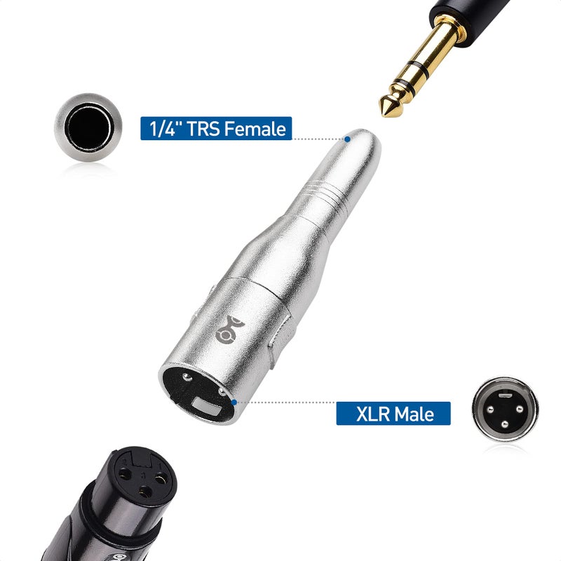 Cable Matters 2-Pack XLR to 1/4 Adapter (1/4 to XLR Adapter) - Image 5
