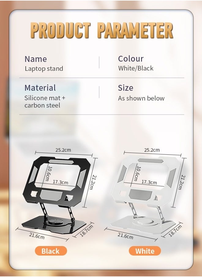 dida-cosmos - Laptop Stand, Computer Stand, 360° Rotatable and Foldable, Height Adjustable, Suitable for Mobile Phones, Computers, and Other Devices, Black - Image 1
