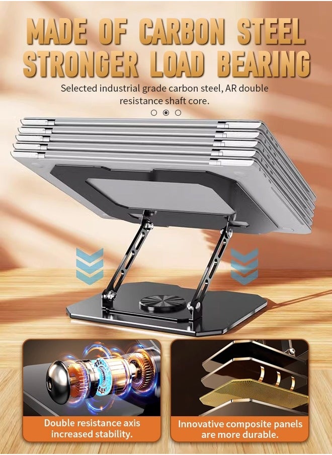 dida-cosmos - Laptop Stand, Computer Stand, 360° Rotatable and Foldable, Height Adjustable, Suitable for Mobile Phones, Computers, and Other Devices, Black - Image 1