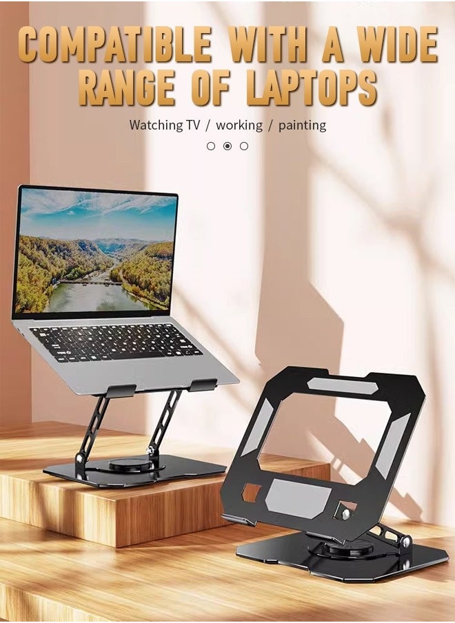 dida-cosmos - Laptop Stand, Computer Stand, 360° Rotatable and Foldable, Height Adjustable, Suitable for Mobile Phones, Computers, and Other Devices, Black - Image 1