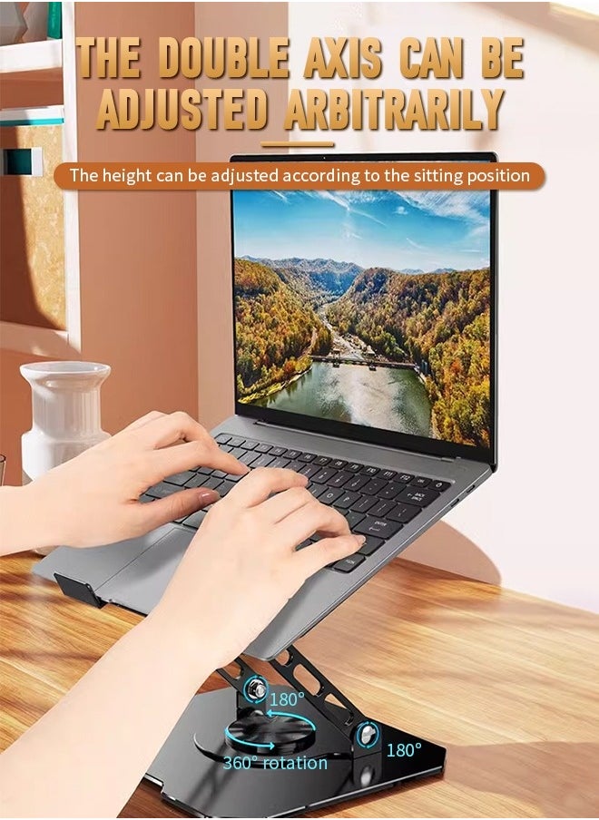 dida-cosmos - Laptop Stand, Computer Stand, 360° Rotatable and Foldable, Height Adjustable, Suitable for Mobile Phones, Computers, and Other Devices, Black - Image 1