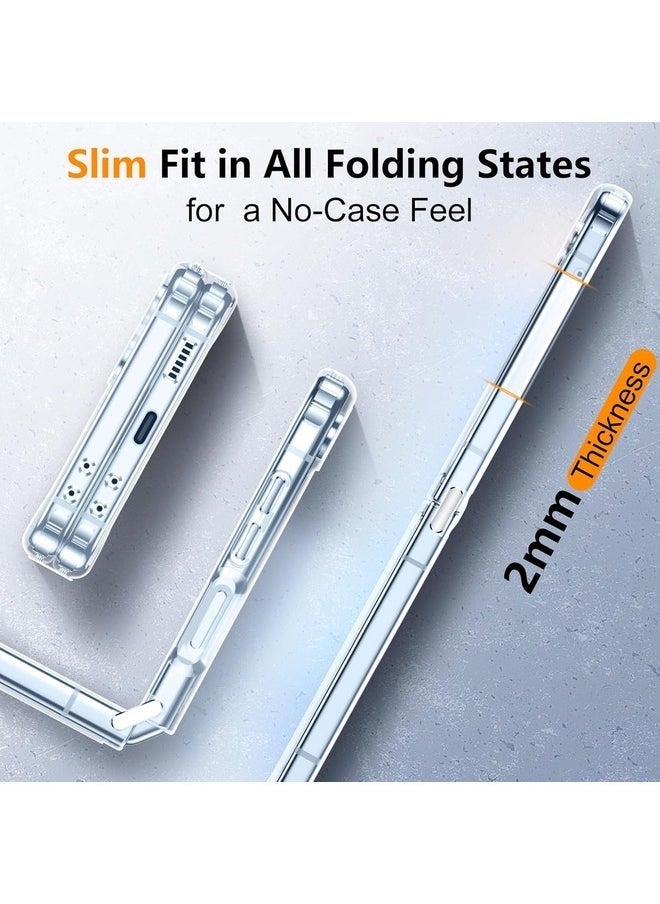Raxoom Samsung Galaxy Z Flip 6 Slim Clear Case with Metal Chain – Anti-Yellowing TPU Cover for Z Flip 6 5G (2024) - Image 2