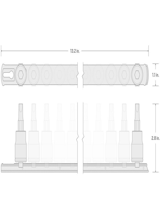 TEKTON 3/8 Inch Drive Hex Impact Bit Socket Set with Rail, 13-Piece (4-14 mm) | SIB91102 - Image 4