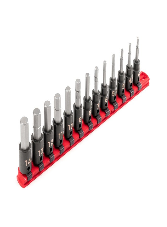 TEKTON 3/8 Inch Drive Hex Impact Bit Socket Set with Rail, 13-Piece (4-14 mm) | SIB91102 - Image 1
