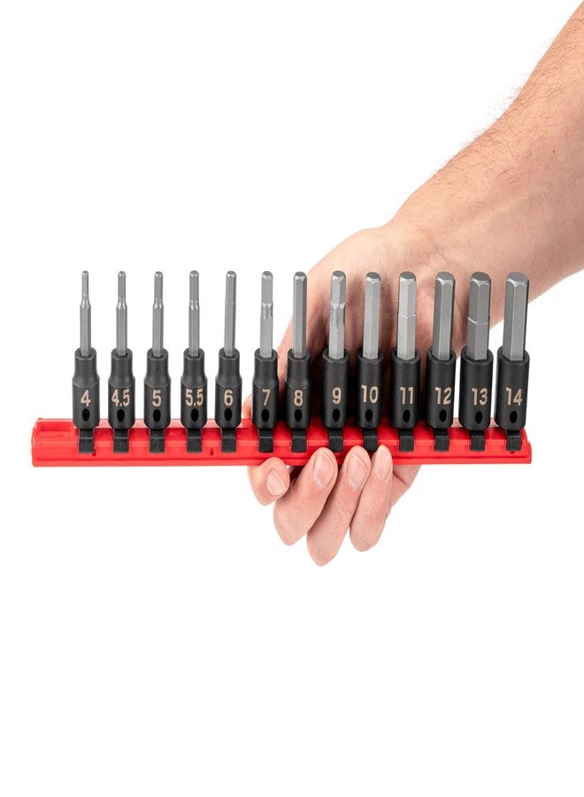 TEKTON 3/8 Inch Drive Hex Impact Bit Socket Set with Rail, 13-Piece (4-14 mm) | SIB91102 - Image 3