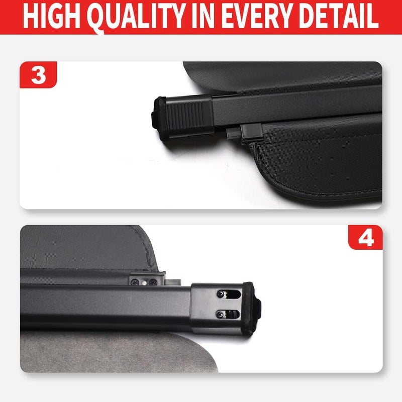 Marretoo Retractable Cargo Cover for Lexus RX270 RX350 RX450H (2010-2015) - Black Security Shield Shade - Image 4