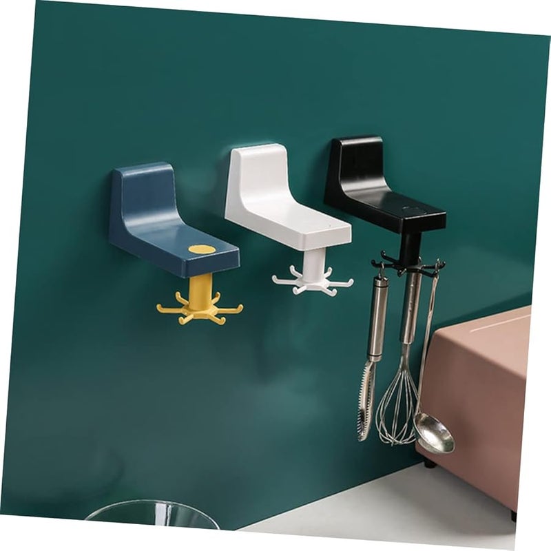3 Pack Rotating Wall Mounted Towel Hooks Strong Suction No Drilling Bathroom Kitchen Decor - Image 4