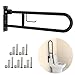 YuanDe Toilet Grab Bar 303 Inch YuanDe Flip Up Grab Bar with Paper HolderMatte Black AntiSlip Safety Bars for Toilet Stainless Steel Knurled Toilet Handles for Seniors Disabled Elderly Pregnant - Image 1