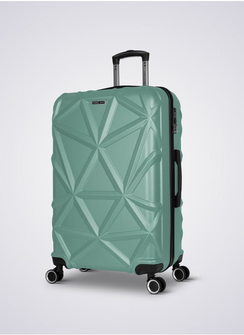 Matrix 28-Inch Large ABS Hard Case Checked-In Luggage Trolley Bag with 8 Spinner Wheels and Lock – Jungle Green