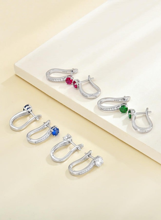 YL Hoop Earrings 925 Sterling Silver U Shaped Huggie Earring Cubic Zirconia Jewelry for Women - Image 4