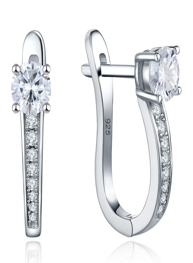 YL Hoop Earrings 925 Sterling Silver U Shaped Huggie Earring Cubic Zirconia Jewelry for Women - Image 1