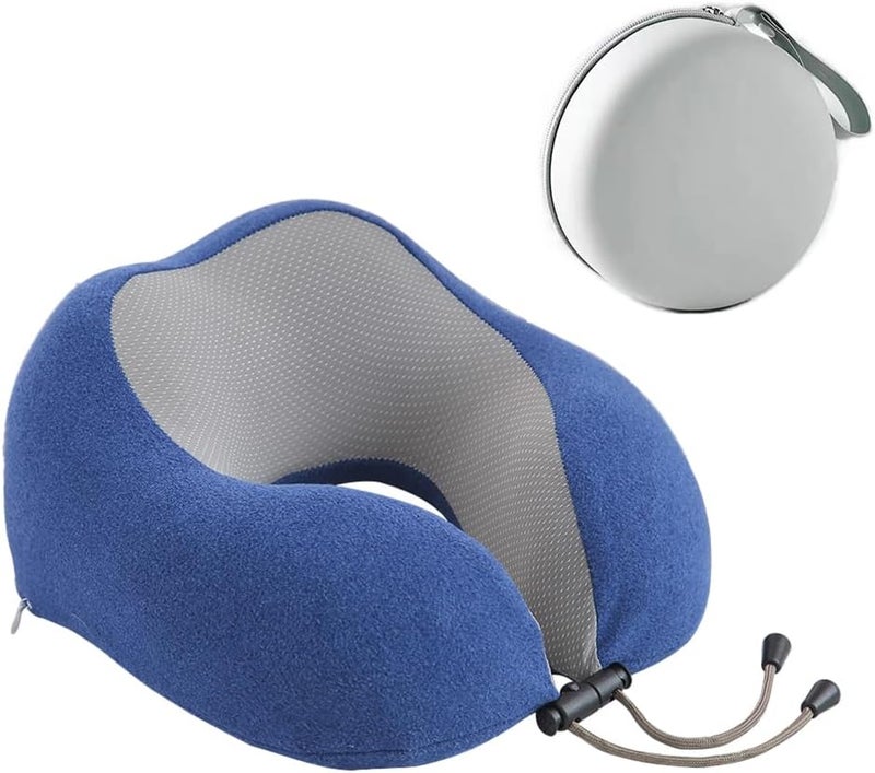 jidachuang Neck Pillow, Travel Pillow for Airplanes, Memory Foam Traveling for Adult (B-Deep Blue) - Image 1