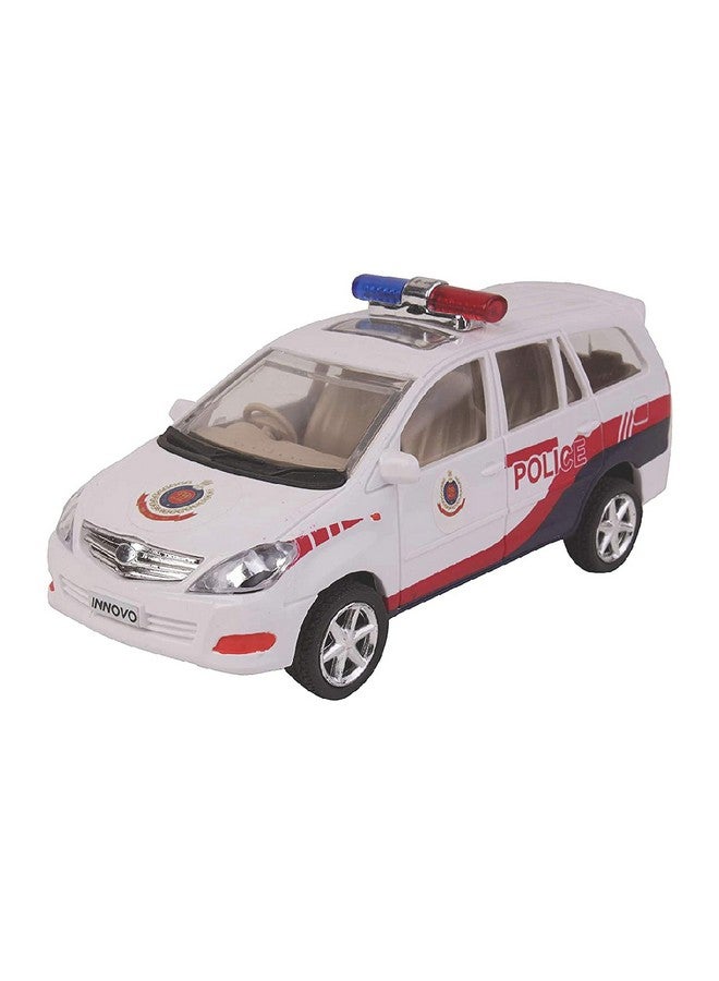 Centy CENTY Toys Police Chase White Police car- The Delhi Police Car - with Sunroof - Realistic Alloy Wheels and Realistic Design- Pull Back Action- a Cool Police car for Kids - Image 1