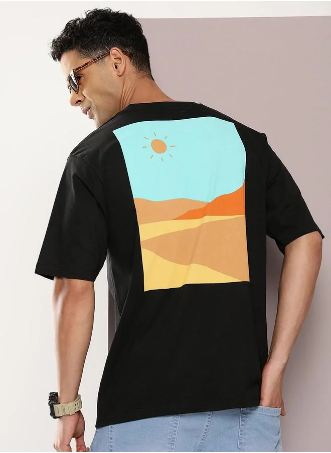 ديلينجر Placement Graphic Print Oversized T-Shirt