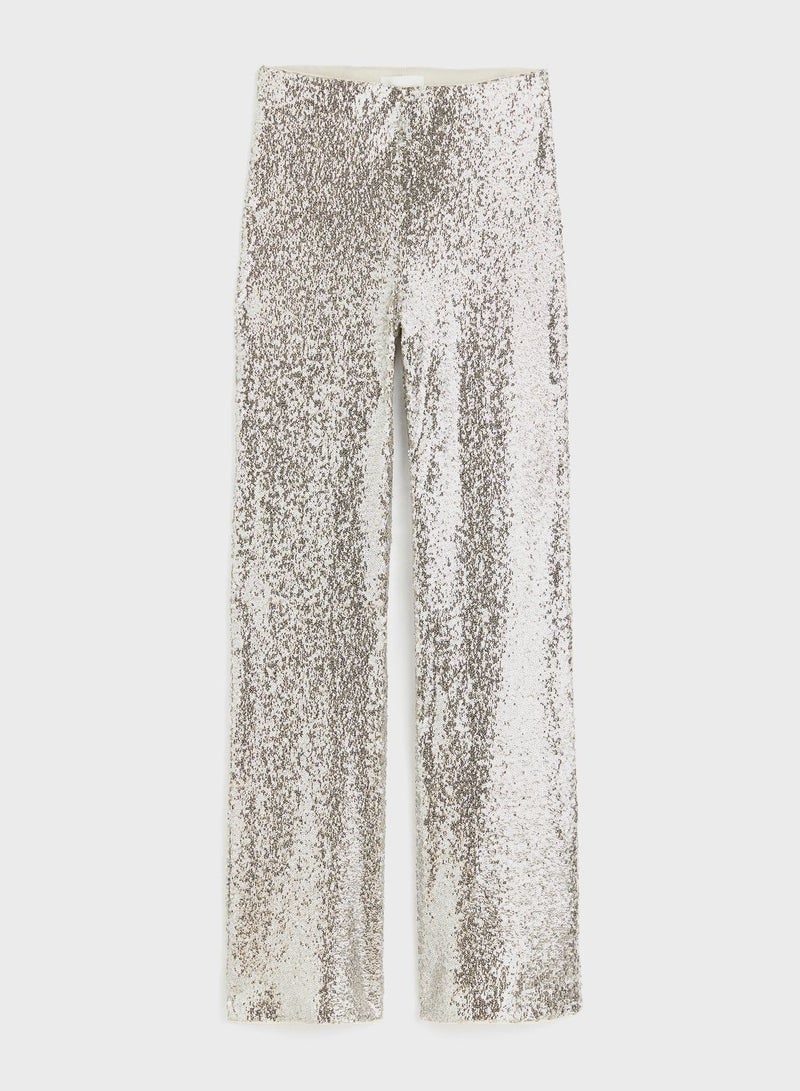 H&M Sequined High Waist Pants  - Image 1