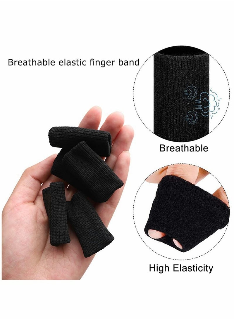 Generic 20 Pack Finger Sleeves for Pain Relief and Support, Elastic Thumb Brace for Arthritis and Trigger Finger, Comfortable Fit in Black and Skin Tone  - Image 2