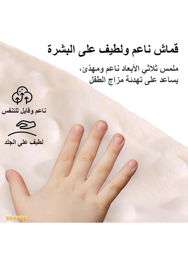 بي بي مور حزام تدفئة لبطن الرضيع لتخفيف المغص والغازات – حزام لفّ للرضع مع وسادة تدفئة للبطن، يخفف الغازات والانتفاخ واضطراب المعدة (أزرق) - Image 2