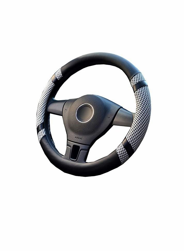KASTWAVE Steering Wheel Covers, Carbon Fiber Anti-Slip Microfiber Auto Cars Interior Accessories, Universal Automobile Interior Accessories Sports Car Steering Wheel Cover Protector Universal Diameter 38cm  - Image 1