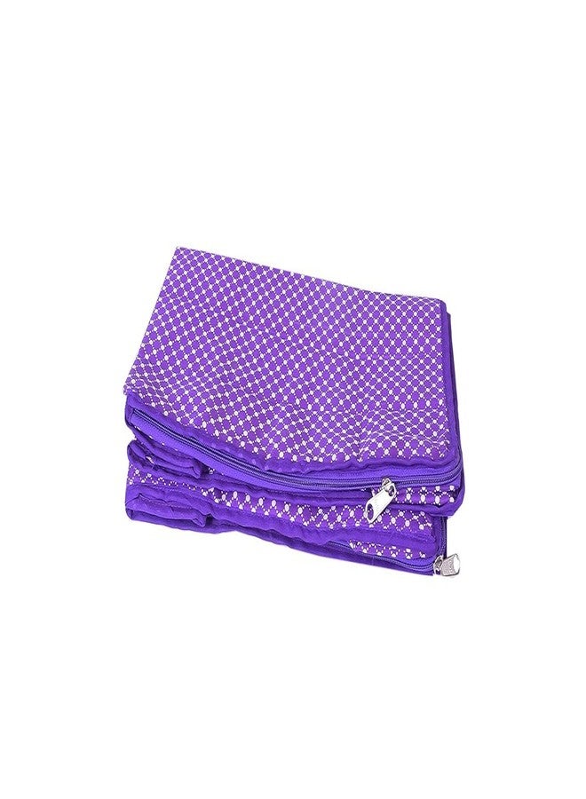 ABBASI Saree Cover Storage Bag Big for Clothes with Zip Organizer for Wardrobe, Large Design Boxes (Purple, Pack of 1) - Image 4
