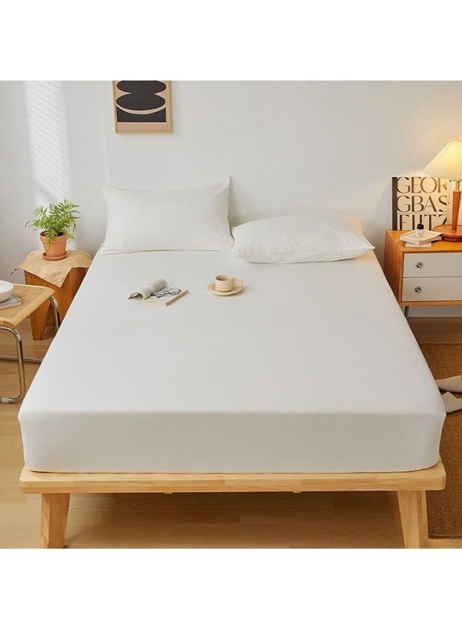 التغطية مجموعة من 3 قطع من واقي المرتبة وغطاء الوسادة، مقاس 150×200 سم، وغطاء وسادة 48×74 سم، وغطاء مرتبة سميك، وواقي مرتبة مقاوم للماء وغطاء سرير قابل للتنفس كبير الحجم وغطاء وسادة - Image 1