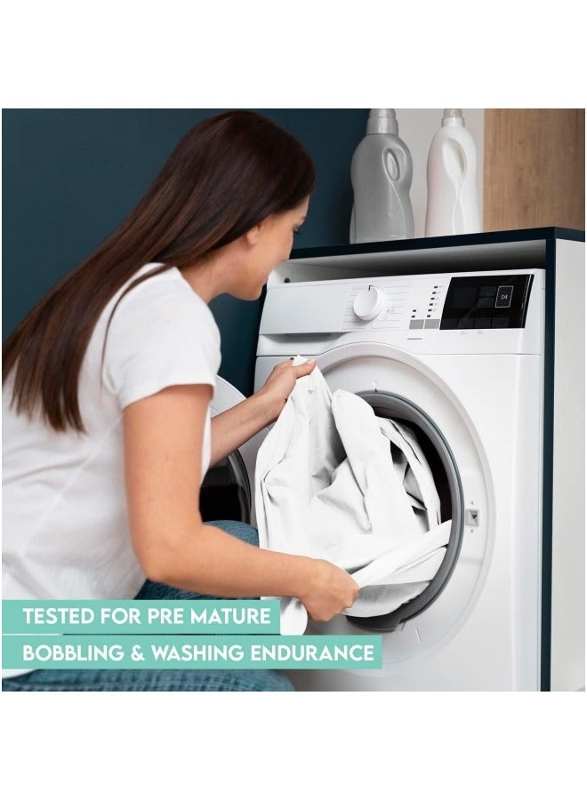 التغطية مجموعة من 3 قطع من واقي المرتبة وغطاء الوسادة، مقاس 150×200 سم، وغطاء وسادة 48×74 سم، وغطاء مرتبة سميك، وواقي مرتبة مقاوم للماء وغطاء سرير قابل للتنفس كبير الحجم وغطاء وسادة - Image 3