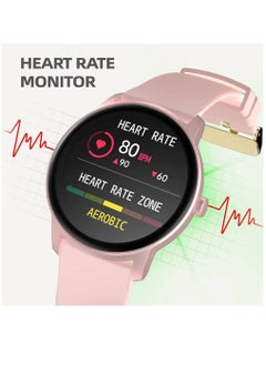 Zoom Plus Smart Watch For Men Women, Bluetooth Fitness Tracker With Blood Pressure Heart Rate Sleep Monitor Full Touch Screen Activity Tracker IP68 Waterproof For iOS Android, Pink  - Image 4