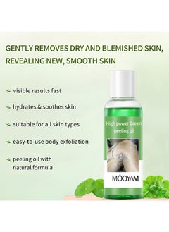 MOOYAM High Power Green Peeling Oil, Peeling Oil for Dark Skin, Green Extra Strength Exfoliating Body Peeling Oil, Body Exfoliant Peels, Effective Exfoliation for Smooth and Radiant Skin, 110ml  - Image 3