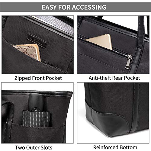 VASCHY Laptop Bag for Women, 15.6-17 Inch Lightweight Water Resistant Travel, Work,Teacher Tote Bag Luggage Strap - Image 5
