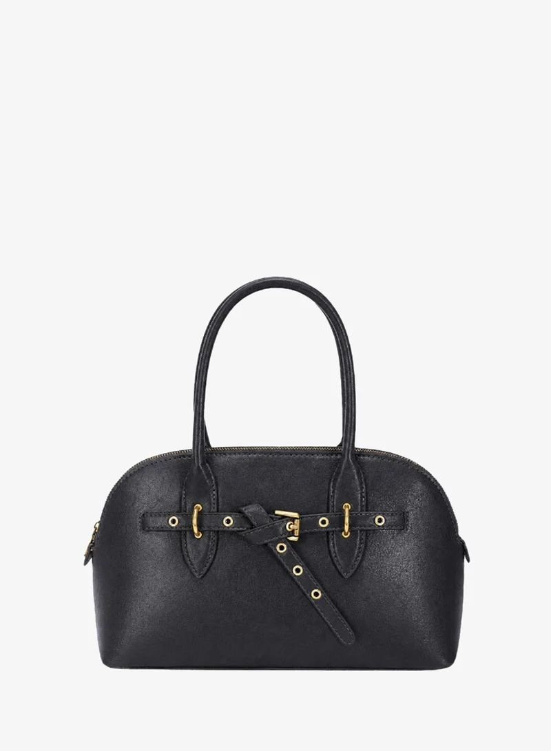 David Jones Classic top handle purse model cm7805- Vintage leather bag with adjustable extra strap- trapeze style faux vegan leather formal and semi formal bag