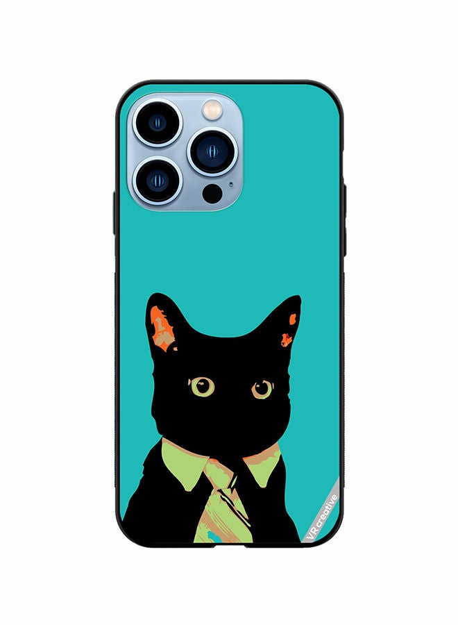 VR CREATIVE Protective Case Cover For Apple iPhone 13 Pro Business Cat Design Multicolour - Image 1